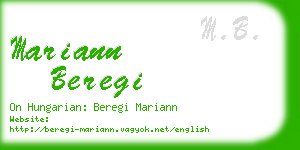 mariann beregi business card